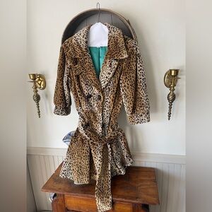 Joseph Ribkoff Tan Leopard Print Teddy Jacket